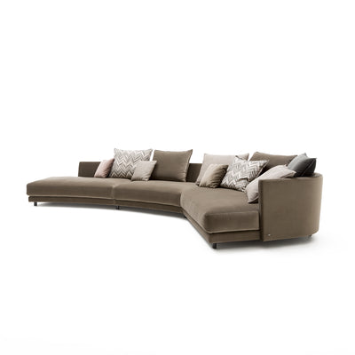 rolf benz | onda sofa | fabric silk grey 24.510 + black oak legs