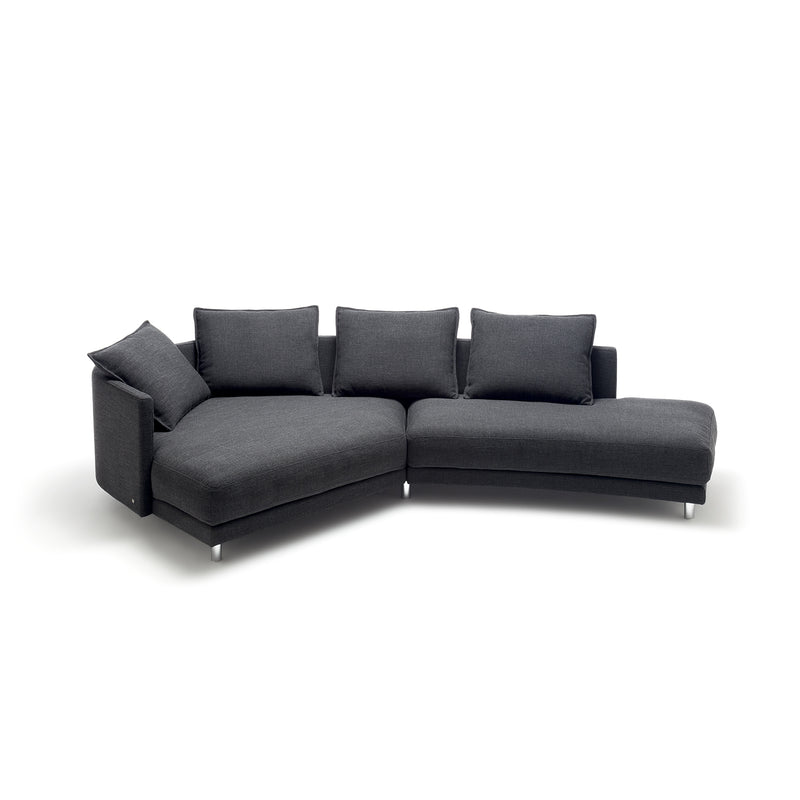 rolf benz | onda sofa | fabric silk grey 24.510 + black oak legs