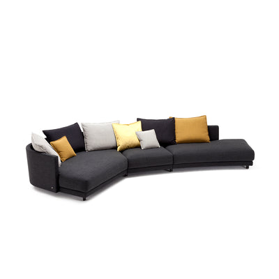 rolf benz | onda sofa | fabric silk grey 24.510 + black oak legs