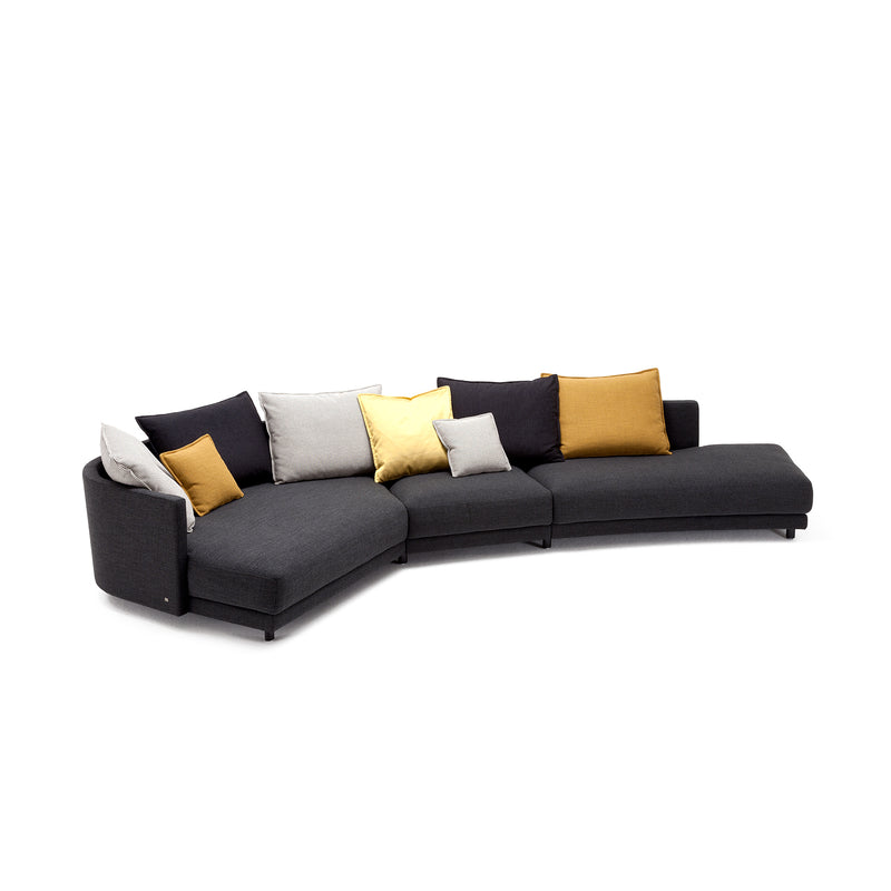 rolf benz | onda sofa | fabric silk grey 24510 + black oak legs