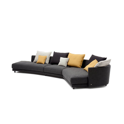 rolf benz | onda sofa | fabric silk grey 24510 + black oak legs