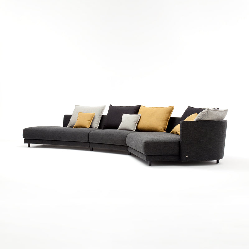 rolf benz | onda sofa | fabric silk grey 24510 + black oak legs