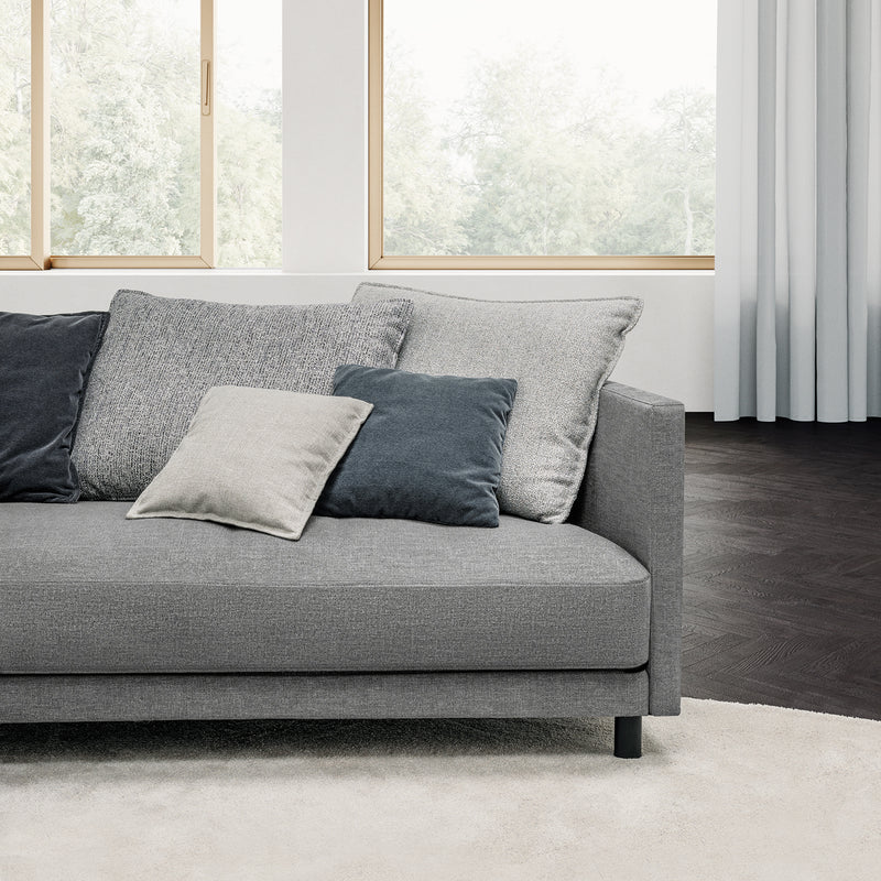 rolf benz | onda sofa | fabric silk grey 24510 + black oak legs