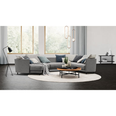 rolf benz | onda sofa | fabric silk grey 24.510 + black oak legs