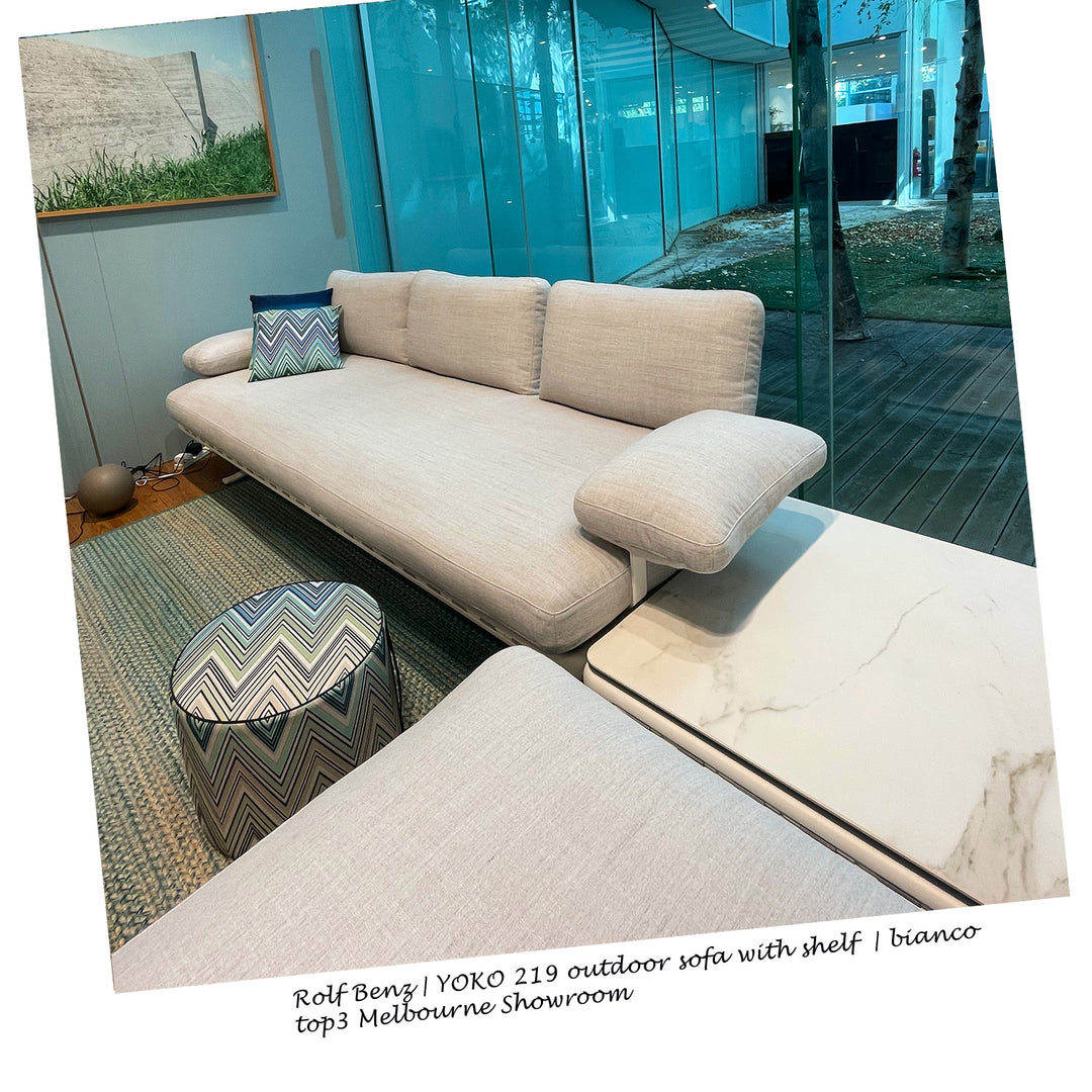 rolf benz | yoko 219 outdoor sofa with shelf | bianco