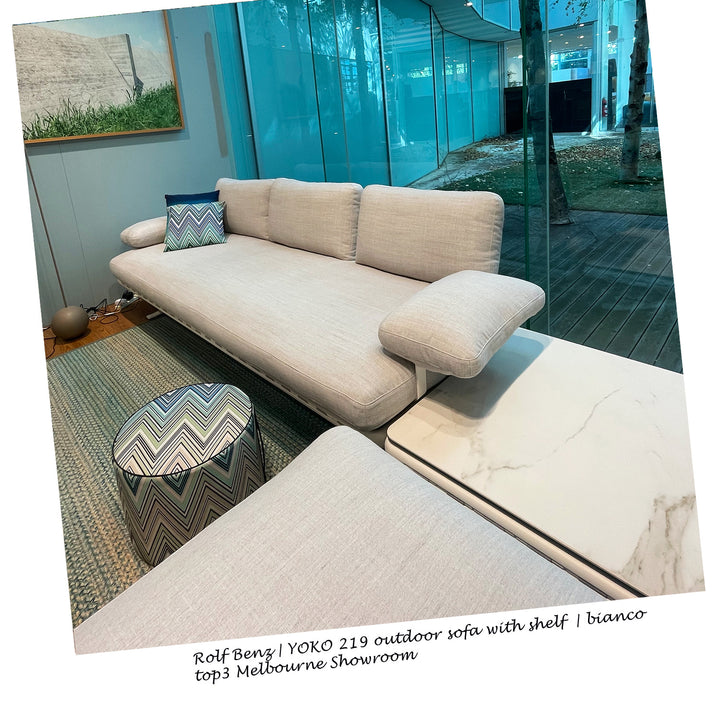 rolf benz | yoko 219 outdoor sofa with shelf | bianco