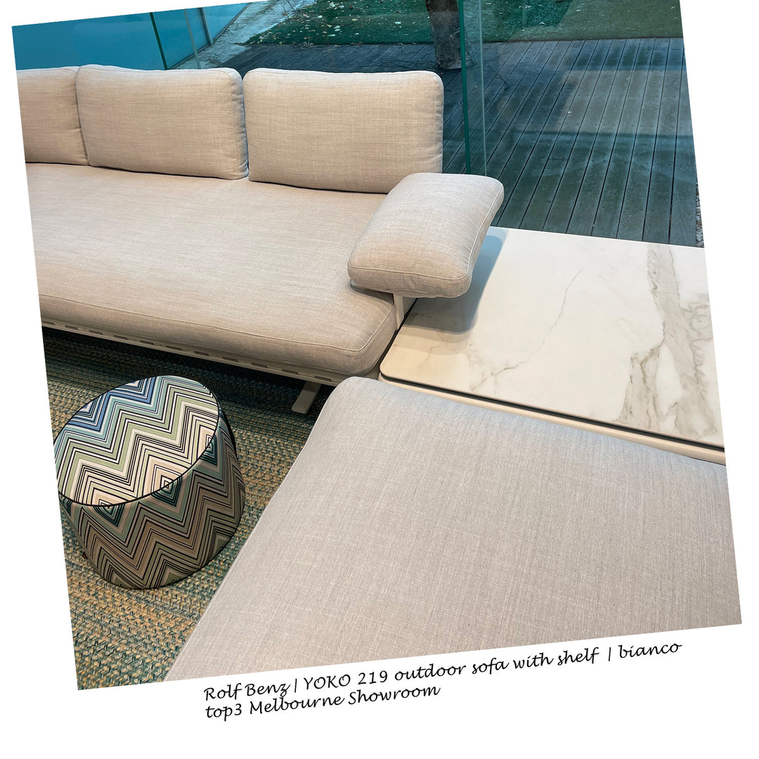 rolf benz | yoko 219 outdoor sofa with shelf | bianco