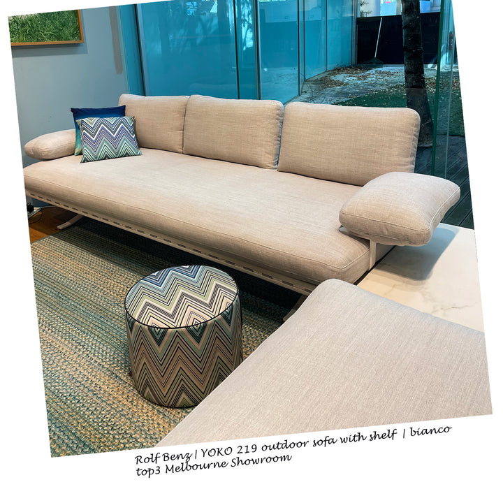 rolf benz | yoko 219 outdoor sofa with shelf | bianco