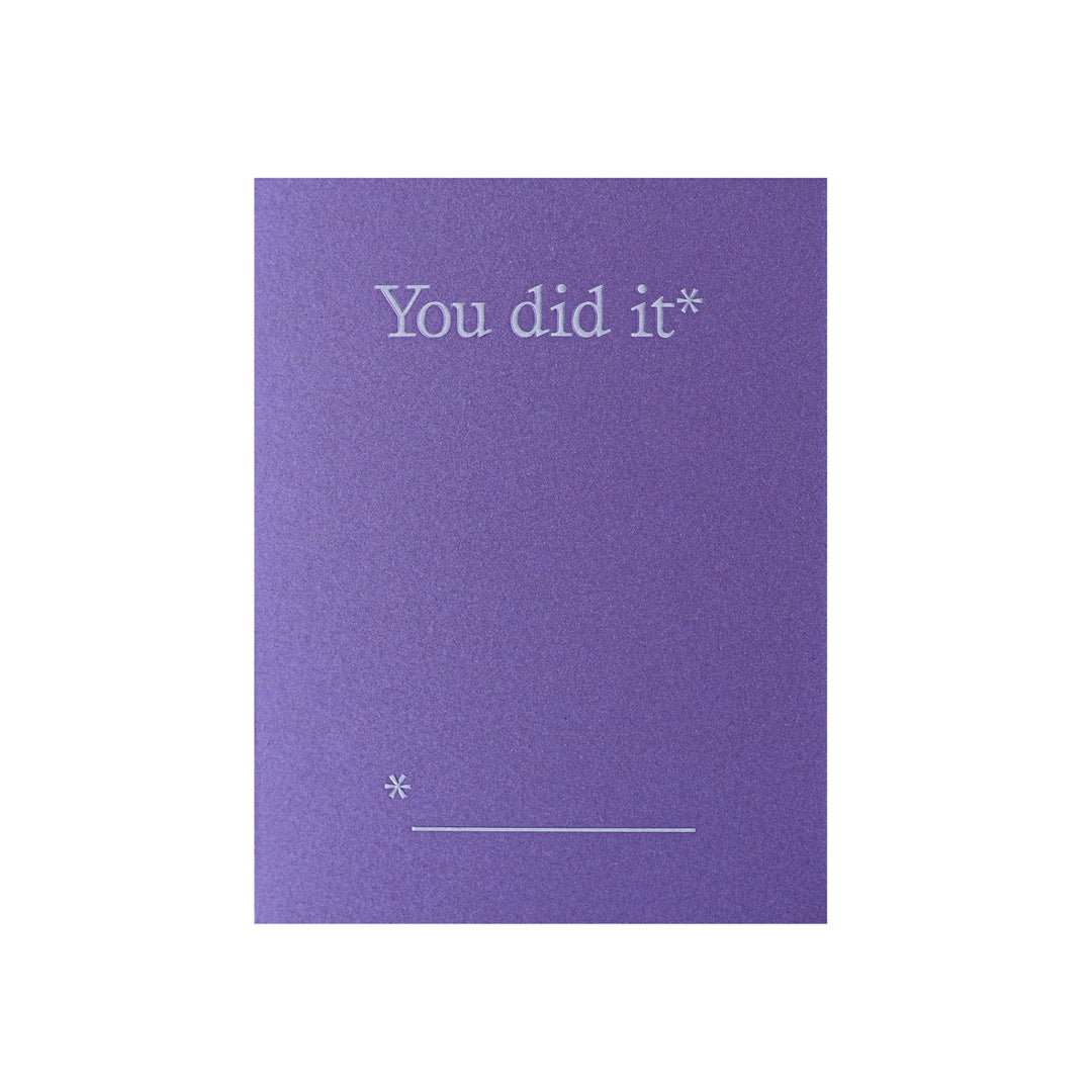 short talk | greeting card | you did it