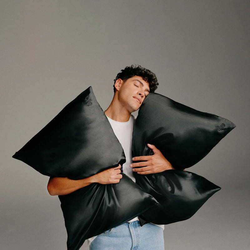 slip | silk pillowcase | black