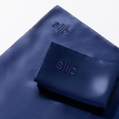 slip | silk pillowcase | navy