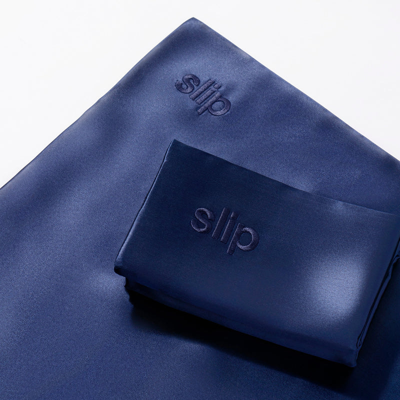 slip | silk pillowcase | navy