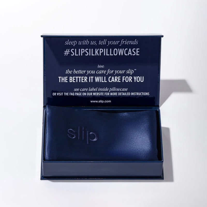 slip | silk pillowcase | navy