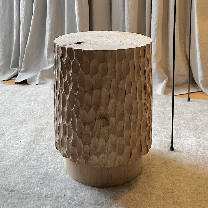 studio nikco | wooden stool / side table | stepped no.2 carved