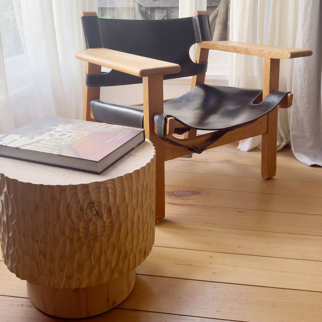 studio nikco | wooden stool / side table | stepped no.3 carved