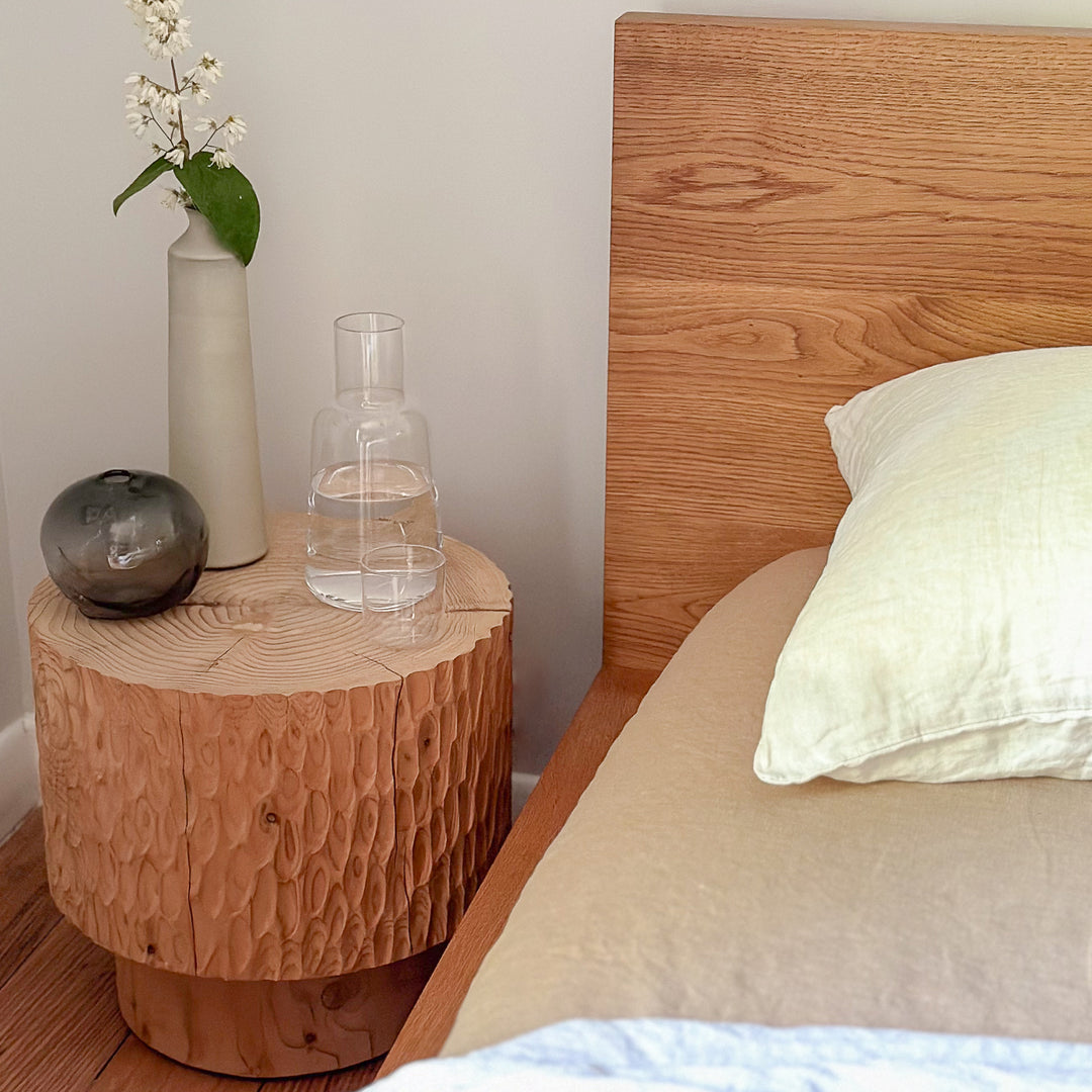 studio nikco | wooden stool / side table | stepped no.3 carved