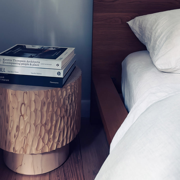 studio nikco | wooden stool / side table | stepped no.3 carved