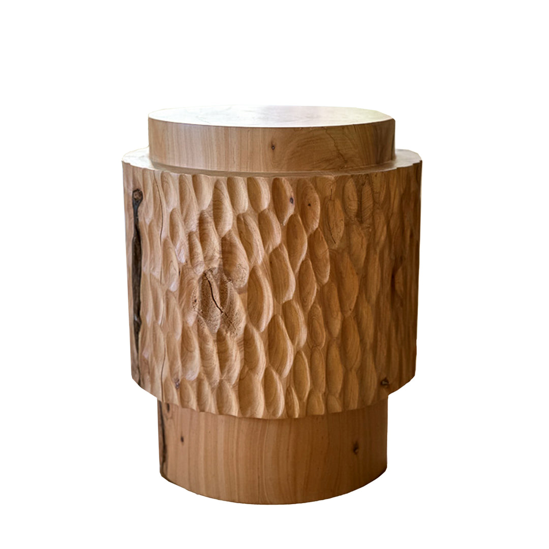 studio nikco | wooden stool / side table | two-step carved