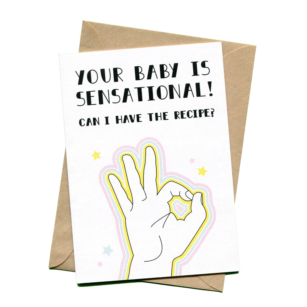things by bean | greeting card | your baby is sensational - LC