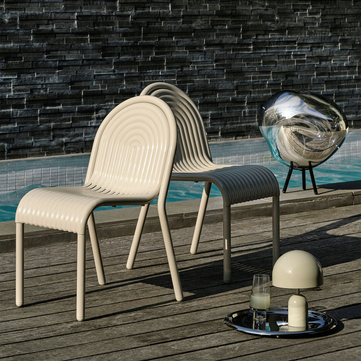 tom dixon | groove outdoor side chair | putty