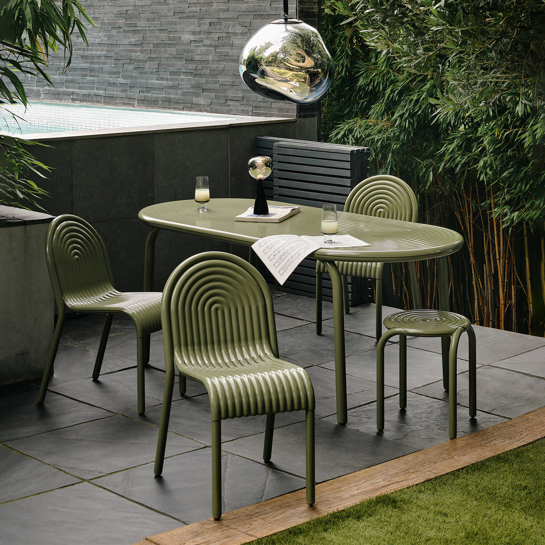 tom dixon | groove outdoor table | moss
