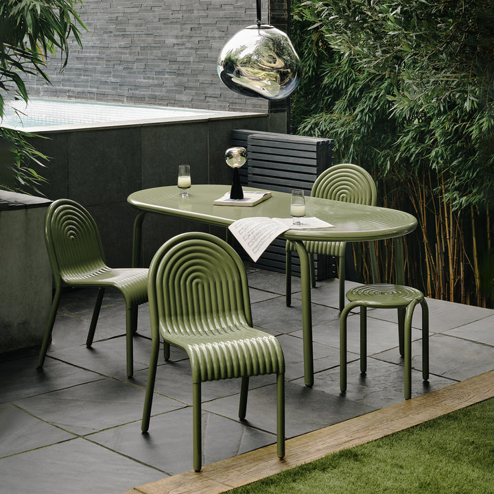 tom dixon | groove outdoor table | moss