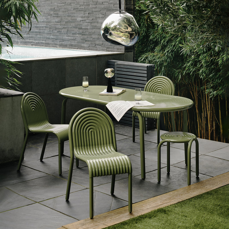 tom dixon | groove outdoor side chair | moss