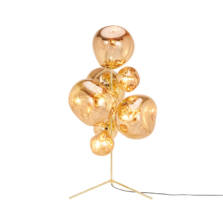 tom dixon | standing floor chandelier | gold + gold - LC