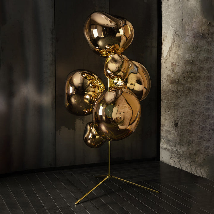 tom dixon | standing floor chandelier | gold + gold - LC