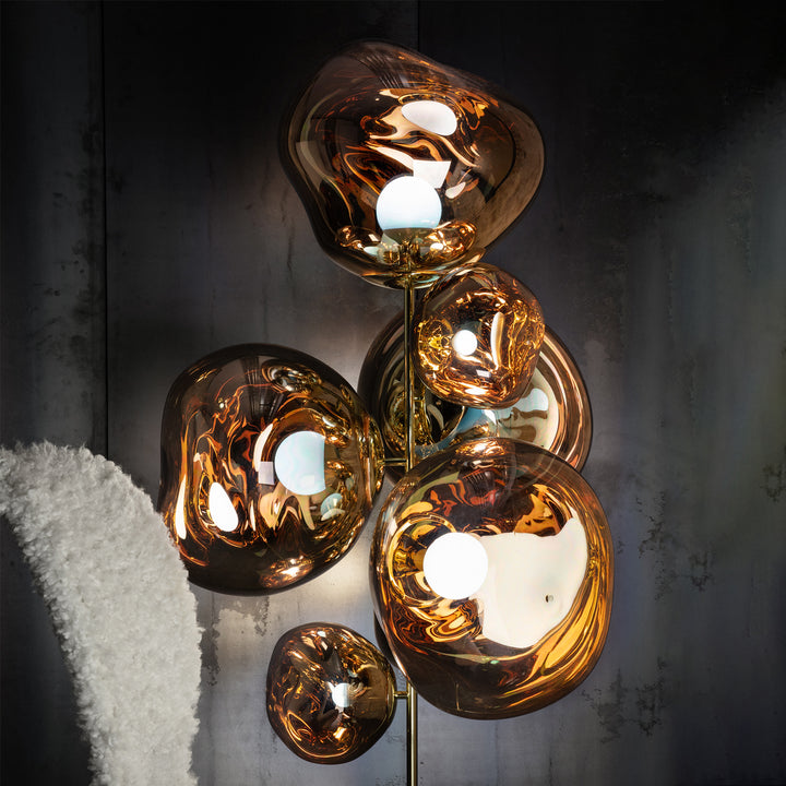 tom dixon | standing floor chandelier | gold + gold - LC