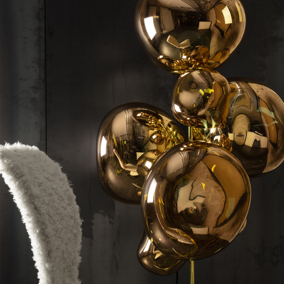 tom dixon | standing floor chandelier | gold + gold - LC