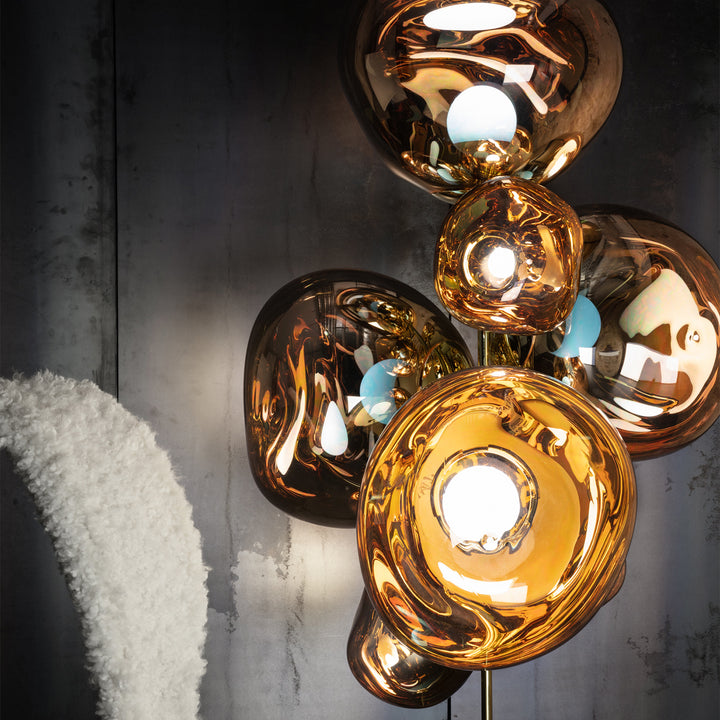 tom dixon | standing floor chandelier | gold + gold - LC