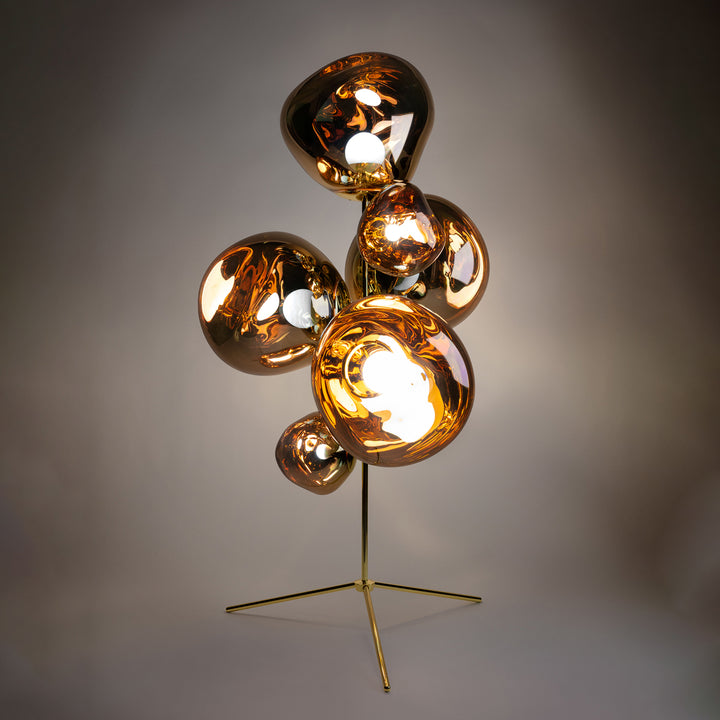 tom dixon | standing floor chandelier | gold + gold - LC
