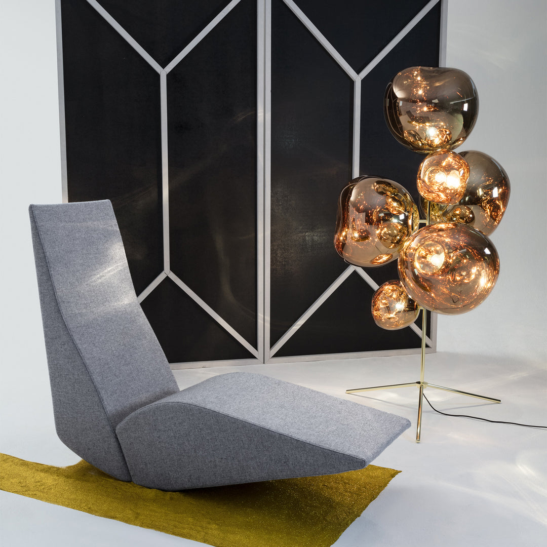 tom dixon | standing floor chandelier | gold + gold - LC