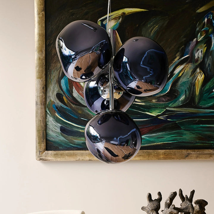 tom dixon | mini chrome chandelier | smoke - LC