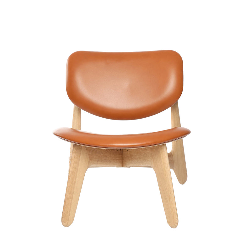 tom dixon | slab lounge chair | natural oak + cognac leather