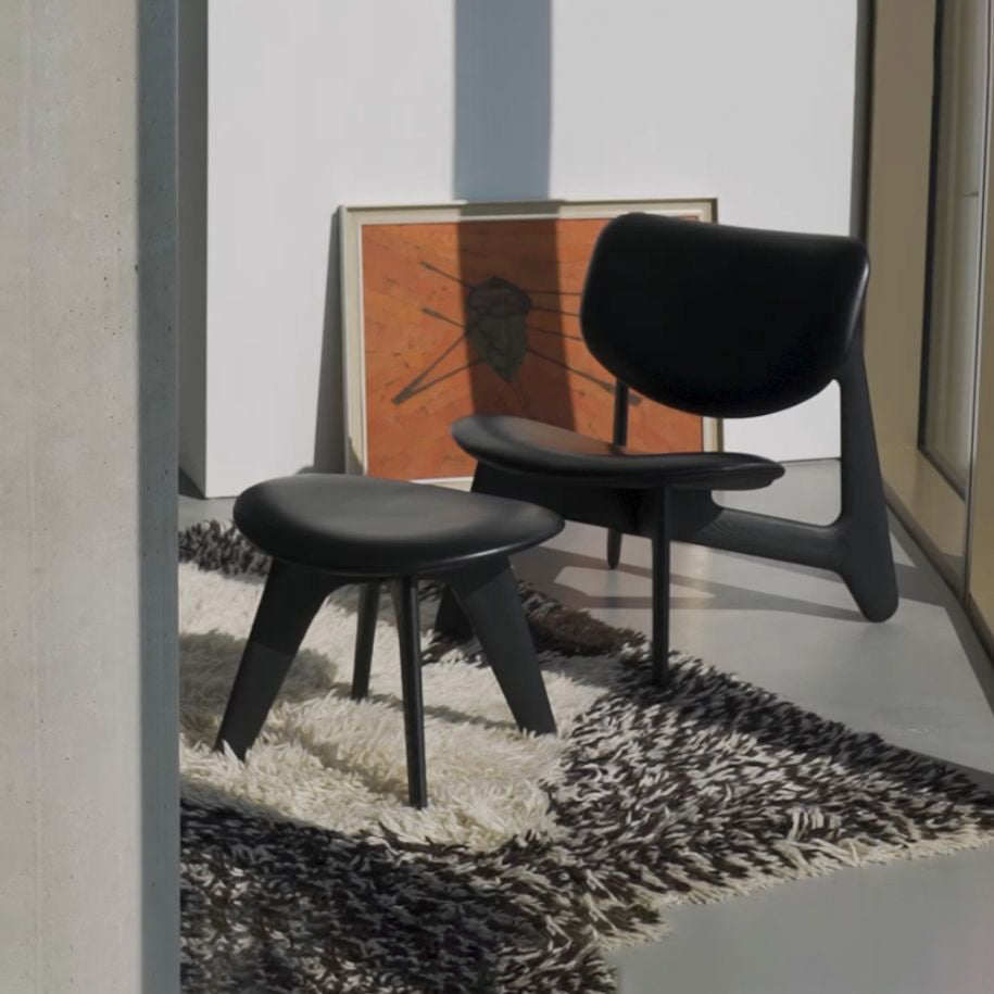 tom dixon | slab lounge chair | black oak + leather