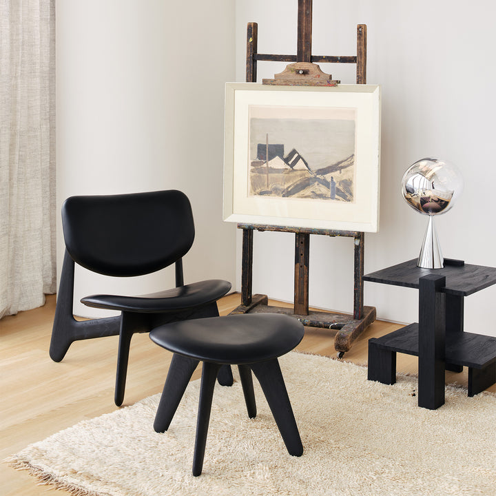 tom dixon | slab lounge chair | black oak + leather