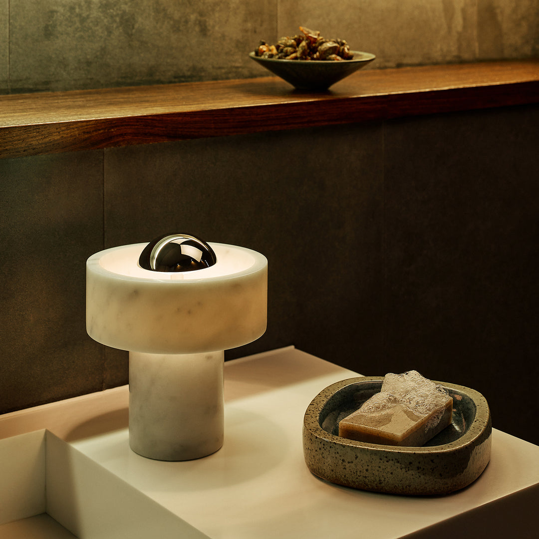 tom dixon | stone portable lamp | silver
