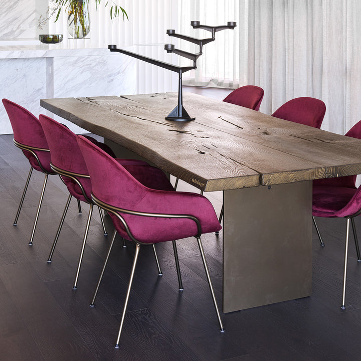 freifrau | theia armchair high | steel frame bronze | smart bordeaux