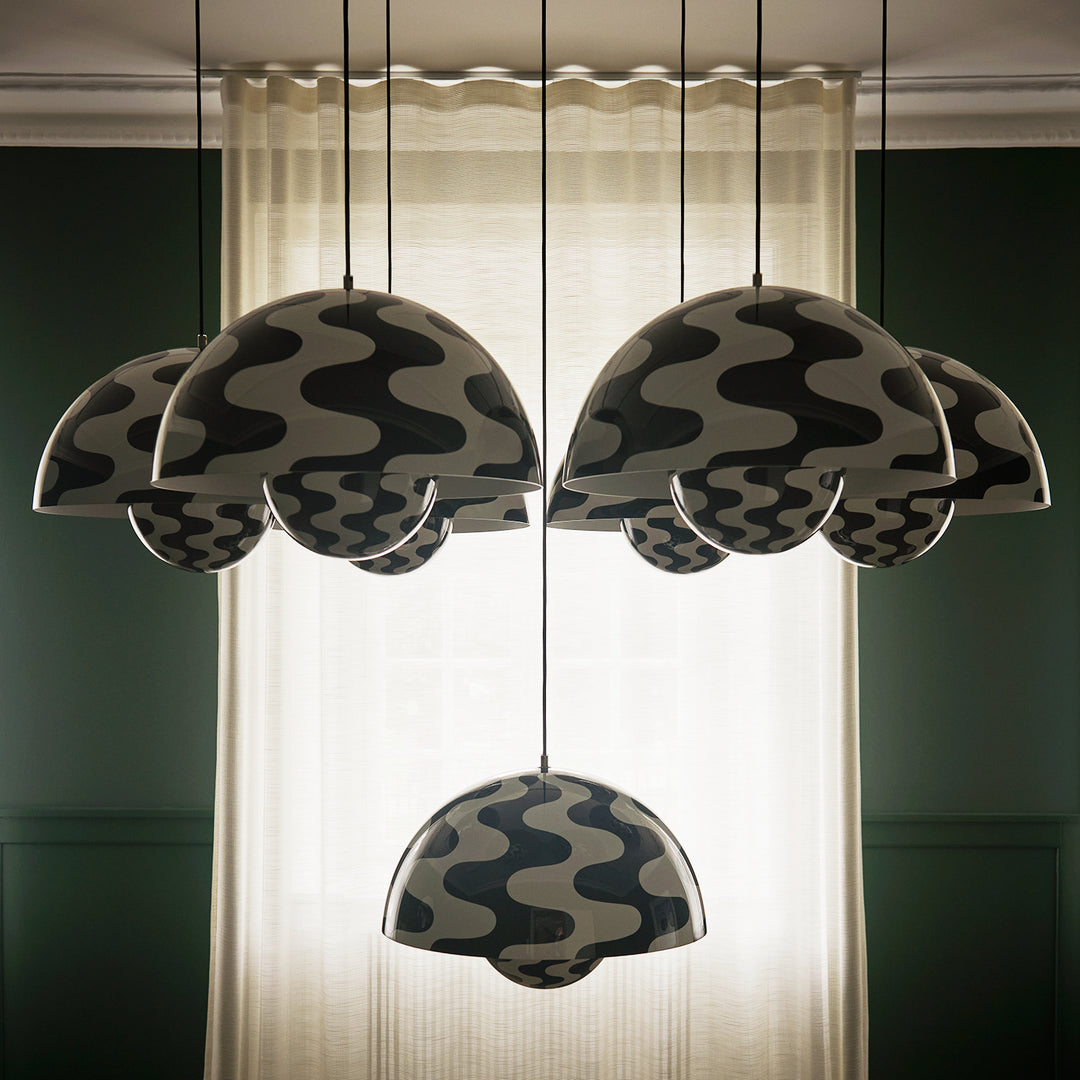&tradition | flowerpot VP7 pendant lamp | black + white pattern 37cm