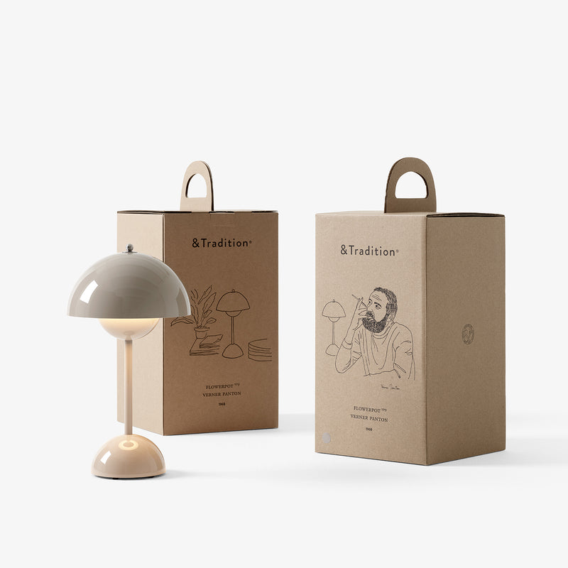 &tradition | flowerpot VP9 portable lamp | grey beige