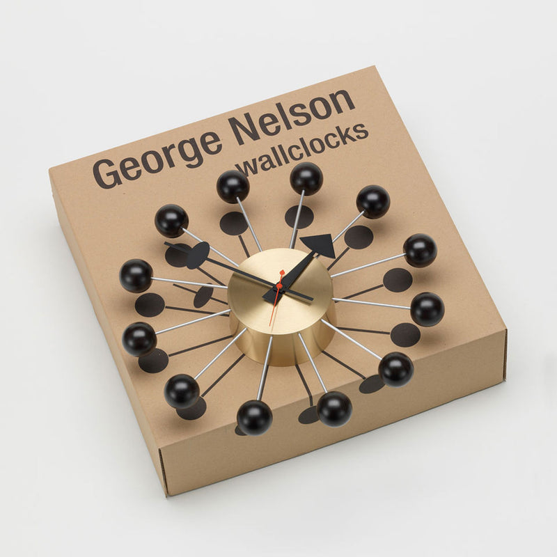 vitra | george nelson ball clock | black + brass