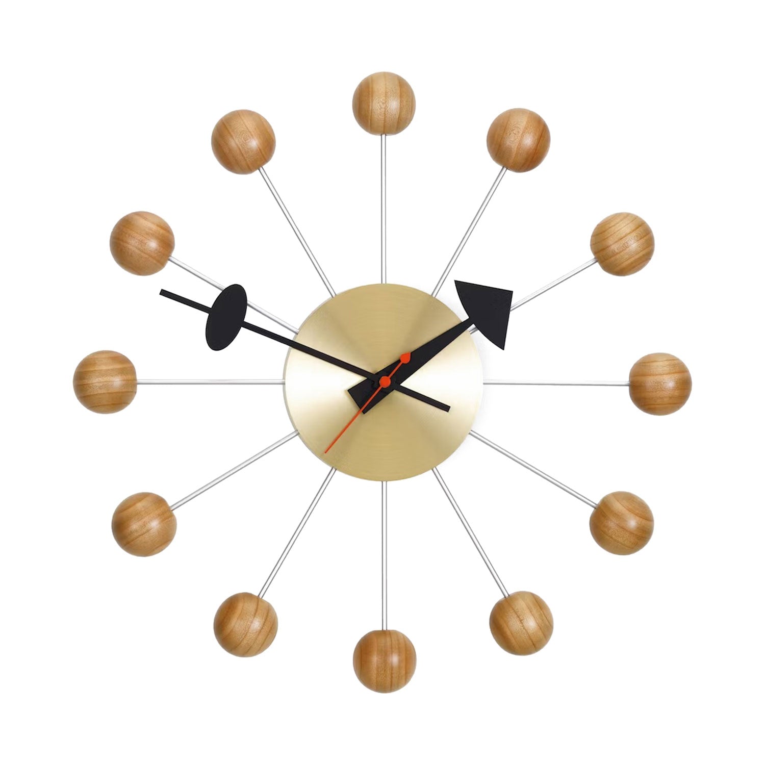 vitra | george nelson ball clock | cherry + brass – top3 by design