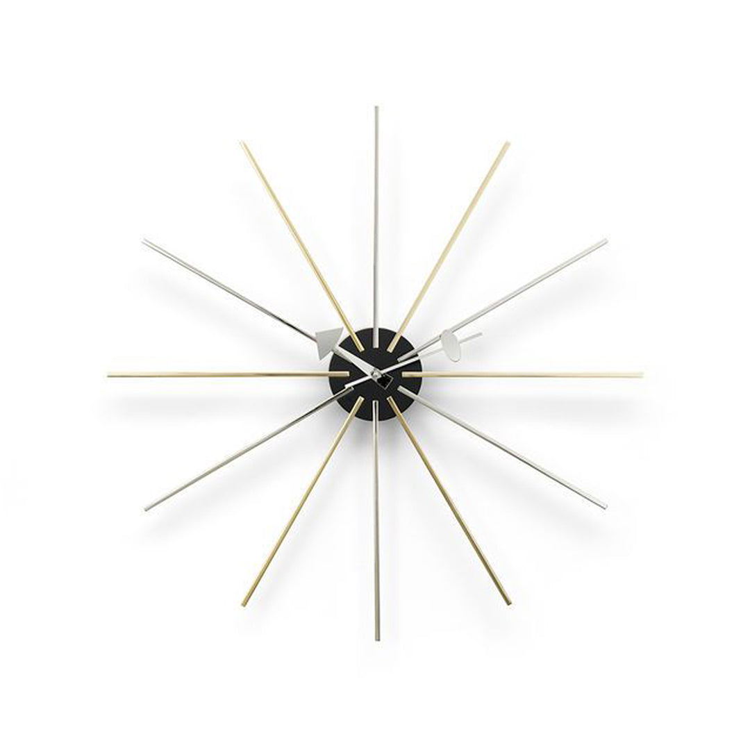 vitra | george nelson star clock | chrome + brass