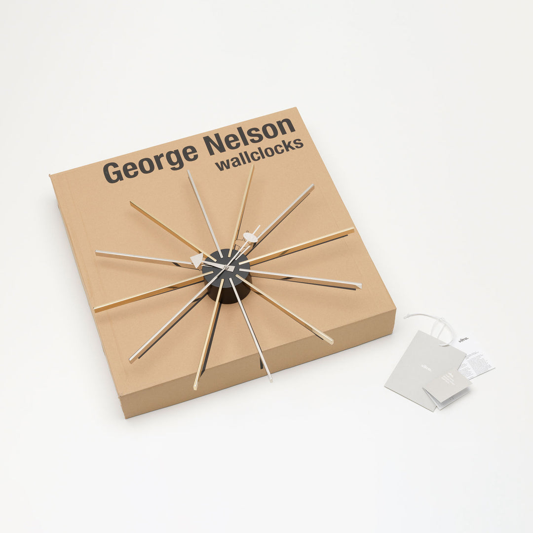 vitra | george nelson star clock | chrome + brass