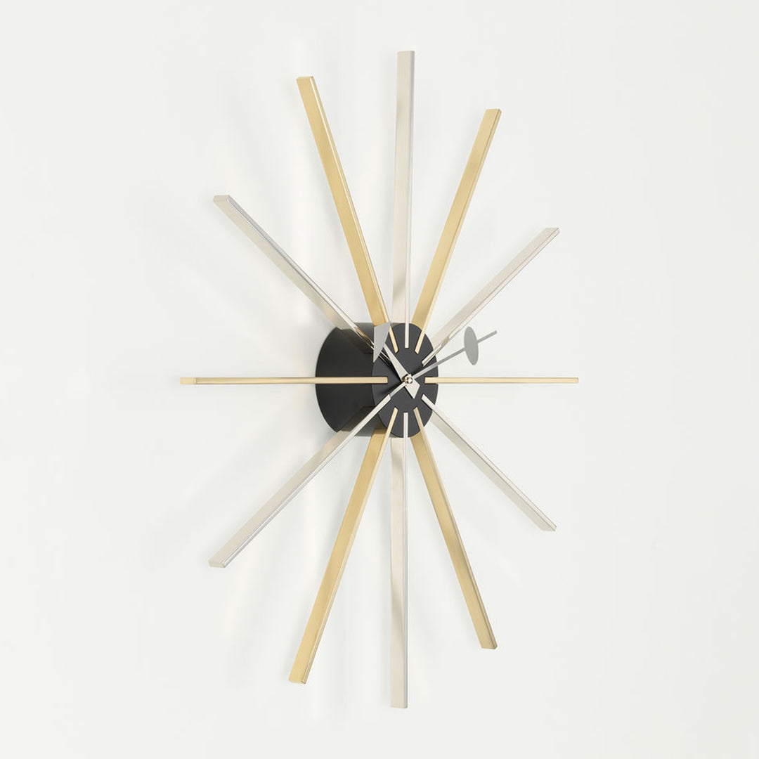 vitra | george nelson star clock | chrome + brass