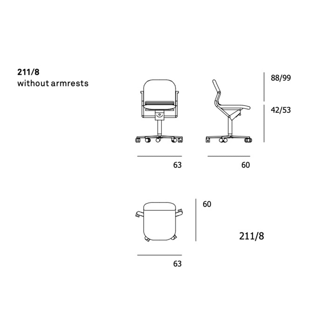 wilkhahn | FS 211/8 task chair | 5-star base + carpet castors | steelcut trio