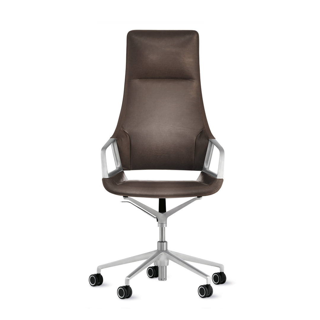 wilkhahn | GRAPH 302/5 high back swivel chair | 4-star base + castors | casa leather - venetian 1912