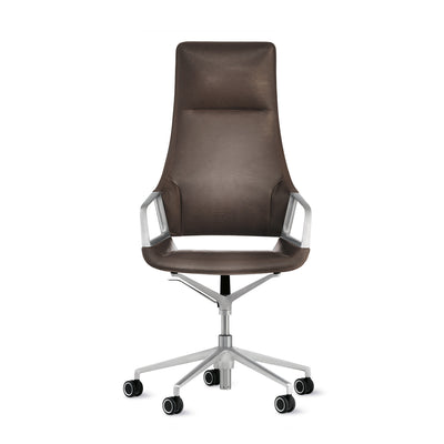 wilkhahn | GRAPH 302/5 high back swivel chair | 4-star base + castors | casa leather